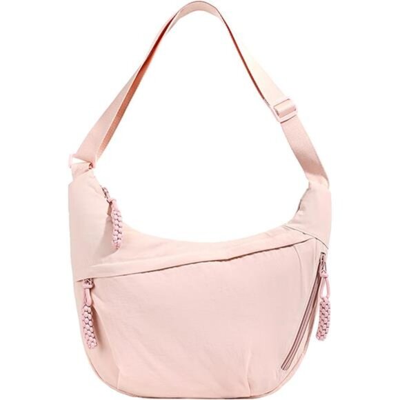 Crescent Shoulder Bag Nylon Bag Pink - Picture 1 of 5